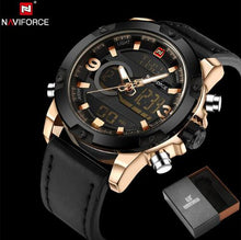 NAVIFORCE Leather Quartz Watch Men's Sport Wristwatch - Lafix