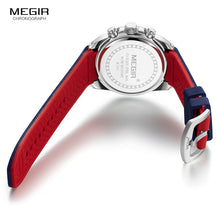 Megir Men's Chronograph Analog Quartz Watch with Date, Luminous Hands, Waterproof Silicone Rubber Strap Wristswatch - Lafix