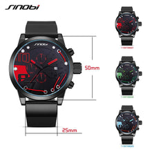 SINOBI Men Watches Full Steel Quartz Clock Racing Sport Chronograph Watch - Lafix