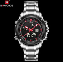 NAVIFORCE Men's LED Digital Stainless Steel Quartz Watch - Lafix