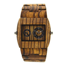 Men's Wood Watch New Quartz Wristwatches Simple Casual Wood Watches Dual Core 2 Display Business Watches - Lafix