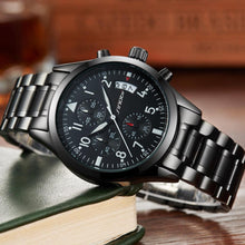 SINOBI Pilot Mens Chronograph Wrist Watch Waterproof Quartz Clock - Lafix