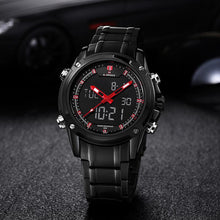 NAVIFORCE Men's LED Digital Stainless Steel Quartz Watch - Lafix
