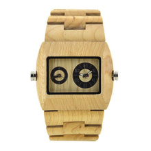 Men's Wood Watch New Quartz Wristwatches Simple Casual Wood Watches Dual Core 2 Display Business Watches - Lafix