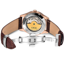 LIGE Brand Men Watches Automatic Mechanical Watch Tourbillon Sport Clock Leather Casual Business Retro Wristwatch Relojes Hombre - Lafix