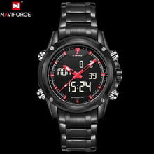 NAVIFORCE Men's LED Digital Stainless Steel Quartz Watch - Lafix
