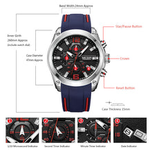 Megir Men's Chronograph Analog Quartz Watch with Date, Luminous Hands, Waterproof Silicone Rubber Strap Wristswatch - Lafix