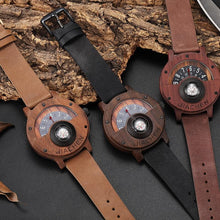Unique Compass Turntable Design Mens Wooden Watch - Lafix