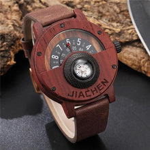 Unique Compass Turntable Design Mens Wooden Watch - Lafix