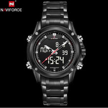 NAVIFORCE Men's LED Digital Stainless Steel Quartz Watch - Lafix