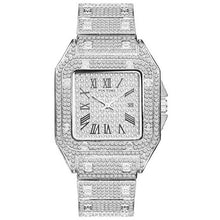 Hip Hop Iced Out Men Watch Square Diamond Quartz Luxury Mens Wrist Watches Gold Roman Calendar Steel Clock Relogio Masculino - Lafix