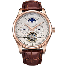 LIGE Brand Men Watches Automatic Mechanical Watch Tourbillon Sport Clock Leather Casual Business Retro Wristwatch Relojes Hombre - Lafix