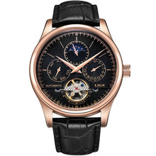 LIGE Brand Men Watches Automatic Mechanical Watch Tourbillon Sport Clock Leather Casual Business Retro Wristwatch Relojes Hombre - Lafix