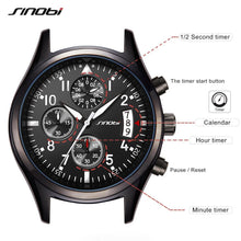 SINOBI Pilot Mens Chronograph Wrist Watch Waterproof Quartz Clock - Lafix