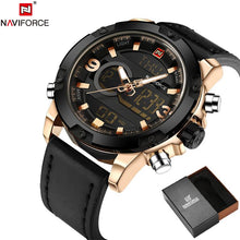 NAVIFORCE Leather Quartz Watch Men's Sport Wristwatch - Lafix