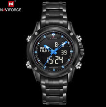 NAVIFORCE Men's LED Digital Stainless Steel Quartz Watch - Lafix