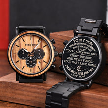 Men Watch Engrave Personal Engraving free Family Birthday Gift for Son Dad Husband Quartz Wristwatches Male Wristwatch Logo - Lafix