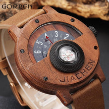 Unique Compass Turntable Design Mens Wooden Watch - Lafix