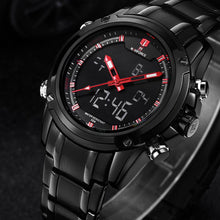 NAVIFORCE Men's LED Digital Stainless Steel Quartz Watch - Lafix