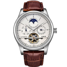 LIGE Brand Men Watches Automatic Mechanical Watch Tourbillon Sport Clock Leather Casual Business Retro Wristwatch Relojes Hombre - Lafix