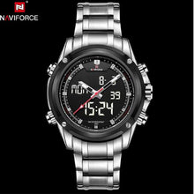 NAVIFORCE Men's LED Digital Stainless Steel Quartz Watch - Lafix
