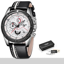 LIGE Watch Men Sport Quartz Clock Leather Mens Watches Top Brand Luxury Gold Waterproof Business Watch - Lafix