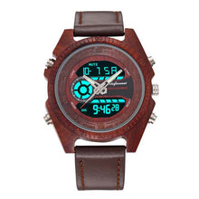 Antique Natural Wooden Men's Watches Vintage Digital Men Watch High Quality Men's LED display Wrist Watches Luminous Hand clock - Lafix