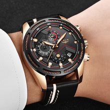 LIGE Watch Men Sport Quartz Clock Leather Mens Watches Top Brand Luxury Gold Waterproof Business Watch - Lafix