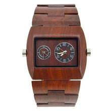 Men's Wood Watch New Quartz Wristwatches Simple Casual Wood Watches Dual Core 2 Display Business Watches - Lafix