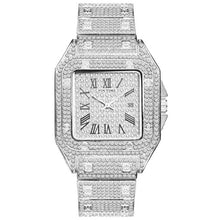 Hip Hop Iced Out Men Watch Square Diamond Quartz Luxury Mens Wrist Watches Gold Roman Calendar Steel Clock Relogio Masculino - Lafix