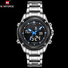 NAVIFORCE Men's LED Digital Stainless Steel Quartz Watch - Lafix