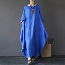 2019 Summer autumn Plus Size Dresses Women 4xl 5xl Loose long vintage Dress Boho Shirt Dress Maxi Robe fashion Female Q293 - Lafix