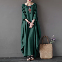2019 Summer autumn Plus Size Dresses Women 4xl 5xl Loose long vintage Dress Boho Shirt Dress Maxi Robe fashion Female Q293 - Lafix