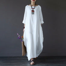 2019 Summer autumn Plus Size Dresses Women 4xl 5xl Loose long vintage Dress Boho Shirt Dress Maxi Robe fashion Female Q293 - Lafix