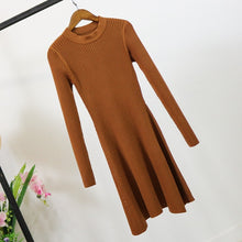 Women Long Sleeve Sweater Dress Women's Irregular Hem Casual Autumn Winter Dress Women O-neck A Line Short Mini Knitted Dresses - Lafix