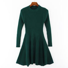 Women Long Sleeve Sweater Dress Women's Irregular Hem Casual Autumn Winter Dress Women O-neck A Line Short Mini Knitted Dresses - Lafix