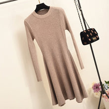 Women Long Sleeve Sweater Dress Women's Irregular Hem Casual Autumn Winter Dress Women O-neck A Line Short Mini Knitted Dresses - Lafix