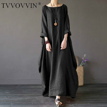 2019 Summer autumn Plus Size Dresses Women 4xl 5xl Loose long vintage Dress Boho Shirt Dress Maxi Robe fashion Female Q293 - Lafix