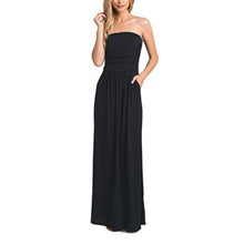 Duzeala Womens Bandeau Holiday Off Shoulder Long Dress Ladies Summer Solid Maxi Dress dropshipping - Lafix