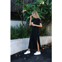 Maxi T Shirt Dress Women Winter Christmas Party Sexy Boho Elegant Vintage Bandage Bodycon Knitted Black Long Dresses Plus Size - Lafix
