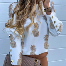 Pineapple Blouse Women's Shirt Ananas White Long Sleeve Blouses Woman 2019 Womens Tops and Blouse Elegant Top Female Autumn New - Lafix