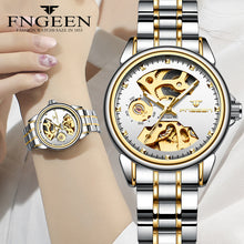 New Fashion Women Mechanical Watch Skeleton Design Top Brand Luxury Full Steel Waterproof Female Automatic Clock Montre Femme - Lafix