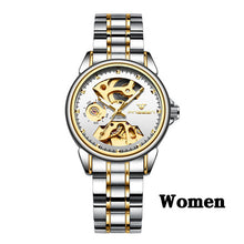 New Fashion Women Mechanical Watch Skeleton Design Top Brand Luxury Full Steel Waterproof Female Automatic Clock Montre Femme - Lafix