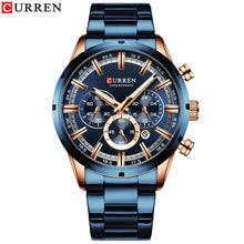 CURREN New Fashion Mens Watches with Stainless Steel Top Brand Luxury Sports Chronograph Quartz Watch Men Relogio Masculino - Lafix