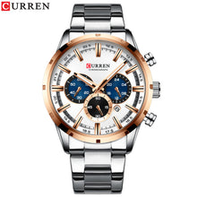 CURREN New Fashion Mens Watches with Stainless Steel Top Brand Luxury Sports Chronograph Quartz Watch Men Relogio Masculino - Lafix