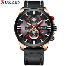 CURREN Watch Chronograph Sport Mens Watches Quartz Clock Leather Male Wristwatch Relogio Masculino Fashion Gift for Men - Lafix