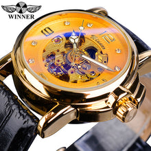 Winner 2017 Ladies Diamond Display Women Top Brand Luxury White Simple Skeleton Transparent Case Automatic Mechanical Watches - Lafix