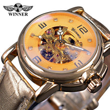 Winner 2017 Ladies Diamond Display Women Top Brand Luxury White Simple Skeleton Transparent Case Automatic Mechanical Watches - Lafix