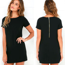 Brand New Velvet Dress 2017 Spring Summer Short Sleeve Straight Zipper Mini Dress Women Shift Short Dress - Lafix