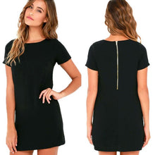 Brand New Velvet Dress 2017 Spring Summer Short Sleeve Straight Zipper Mini Dress Women Shift Short Dress - Lafix